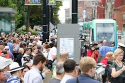 Large crowds turned out to celebrate the launch and take their first ride on the Cincinnati Bell Connector on Sept. 9.