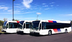 The first Houston production buses delivered by Nova Bus to Houston Metro.