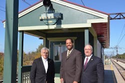 Historic Pullman Foundation President Michael Shymanski (from left), Ald. Anthony Beale (9th) and Metra Executive Director/CEO Don Orseno pose in front of the new warming house at the renovated 111th St./Pullman Station on the Metra Electric Line. Historic Pullman Foundation President Michael Shymanski (from left), Ald. Anthony Beale (9th) and Metra Executive Director/CEO Don Orseno pose in front of the new warming house at the renovated 111th St./Pullman Station on the Metra Electric Line.