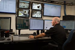 Supervisor John Schlabach in the control room managing afternoon peak traffic. Supervisor John Schlabach in the control room managing afternoon peak traffic.