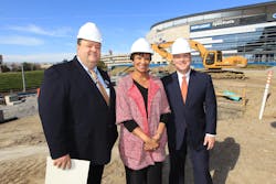 From left to right: Ray Friem, executive director of Metro Transit; Carolyn Flowers, acting administrator of the Federal Transit Administration; John Nations, president and CEO of Bi-State Development From left to right: Ray Friem, executive director of Metro Transit; Carolyn Flowers, acting administrator of the Federal Transit Administration; John Nations, president and CEO of Bi-State Development