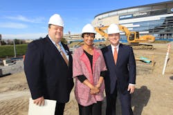 From left to right: Ray Friem, executive director of Metro Transit; Carolyn Flowers, acting administrator of the Federal Transit Administration; John Nations, president and CEO of Bi-State Development