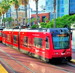 Low-floor Trolley at the Green Line’s Gaslamp Quarter Station. Low-floor Trolley at the Green Line’s Gaslamp Quarter Station.