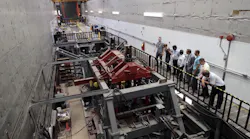Josipa Petrunic and a group on a tour at the National Research Council's Testing Facility in Ottawa.