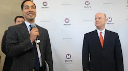 Julián Castro, Secretary of the U.S. Department of Housing and Urban Development, and Bi-State Development President and CEO John Nation.