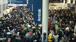 The Amtrak passenger waiting area inside Washington Union Station on Inauguration Day 2009.