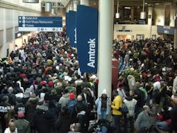 The Amtrak passenger waiting area inside Washington Union Station on Inauguration Day 2009. The Amtrak passenger waiting area inside Washington Union Station on Inauguration Day 2009.