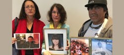 Parents of youths who jumped to their deaths from the Golden Gate Bridge delivered compelling testimony in support of the suicide barrier; shown left to right are Pat Madden, Erika Brooks and Manuel Gamboa.