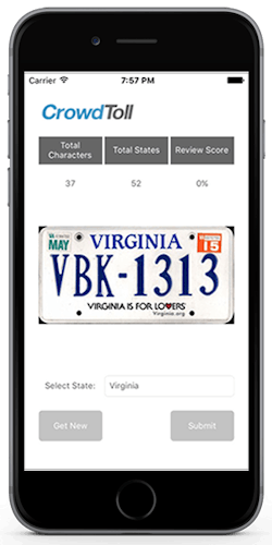 A mock-up of the CrowdToll app. A mock-up of the CrowdToll app.