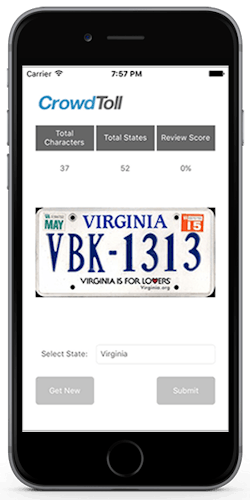 A mock-up of the CrowdToll app. A mock-up of the CrowdToll app.