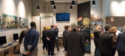 The Hub staff speak with visitors during the center&apos;s soft opening event on January 25, 2017. The Hub is a one-stop storefront &ldquo;shop&rdquo; for all the programs and services of MTC, ABAG and the Air District.