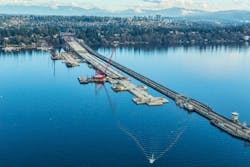 SR 520 Floating bridge in Seattle. SR 520 Floating bridge in Seattle.