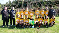 Paul Nash (back row, far right) with the Alvechurch Lions U14s team in their new kit.