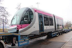 Tram 18 ready to go to Spain for catenary-free battery fitting. Tram 18 ready to go to Spain for catenary-free battery fitting.
