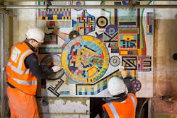 Oxford Street panel during works. Oxford Street panel during works.