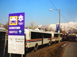 UTA's Olympic shuttles. UTA's Olympic shuttles.