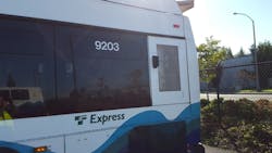 The use of an audio collision/pedestrian warning systems on transit buses will increase the transit operator’s awareness and response to bus collision conflicts . The use of an audio collision/pedestrian warning systems on transit buses will increase the transit operator’s awareness and response to bus collision conflicts .