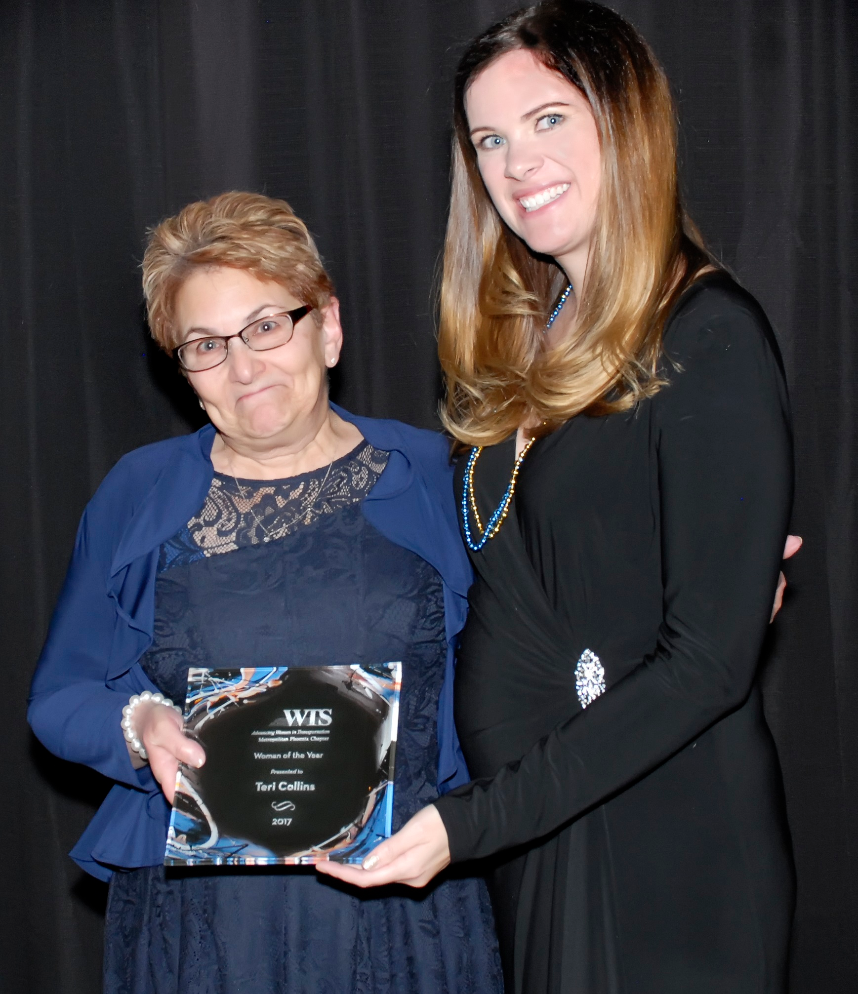 Teri Collins, bus services program supervisor with Jessica Rietz, WTS Phoenix chapter president.