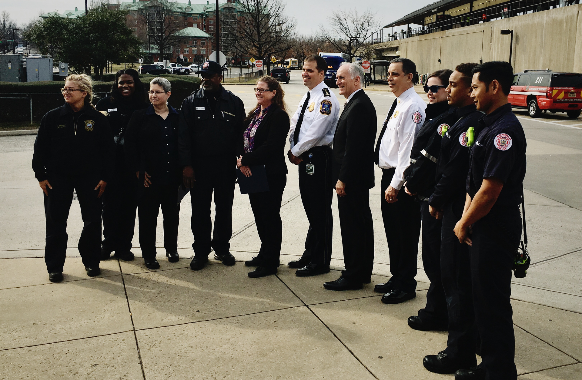 Alexandria Fire Chief Robert C. Dub&eacute;, Metro General Manager/CEO Paul J. Wiedefeld and Metro Transit Police Chief Ron Pavlik honored several people who saved the life of a cardiac arrest victim.