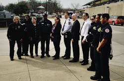 Alexandria Fire Chief Robert C. Dubé, Metro General Manager/CEO Paul J. Wiedefeld and Metro Transit Police Chief Ron Pavlik honored several people who saved the life of a cardiac arrest victim. Alexandria Fire Chief Robert C. Dubé, Metro General Manager/CEO Paul J. Wiedefeld and Metro Transit Police Chief Ron Pavlik honored several people who saved the life of a cardiac arrest victim.