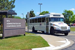 Michigan's Flint Mass Transportation Agency has 101 Ford E-450 paratransit buses and 16 Blue Bird transit buses fueled by propane in its fleet. Michigan's Flint Mass Transportation Agency has 101 Ford E-450 paratransit buses and 16 Blue Bird transit buses fueled by propane in its fleet.