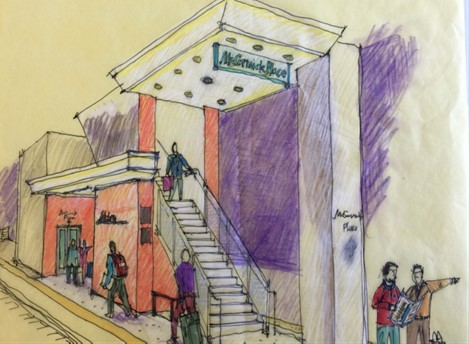 Rendering of McCormick Place station.