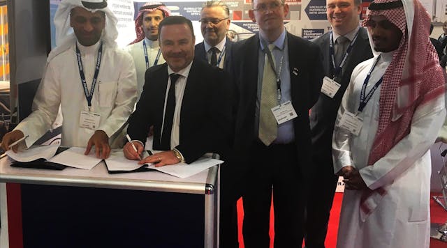 UK Rail Minister Paul Maynard MP attended the signing of a memorandum of understanding between Unipart Rail and Arabian Railway Company.