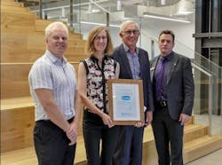 Photo (Left to right): Dale Burtenshaw, project director, Downer and Soletanche Bachy Joint Venture, Liz Root, CRL principal sustainability advisor, CRL Project Director Chris Meale and Antony Sprigg, CEO ISCA