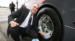 National Express' Matt Jukes polishing the alloys on a low-carbon Platinum.