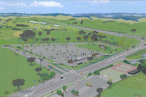 Rendering of the Hibiscus Cost Busway Station.