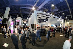 Samsung's booth on the show floor. Samsung's booth on the show floor.