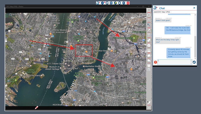 ActivShare provides robust tools, including integrated multi-user chat and white boarding, to allow users to collaborate in real-time.