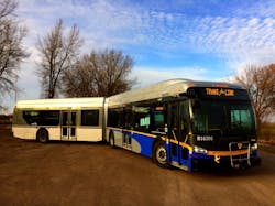 Articulated hybrid buses. Articulated hybrid buses.