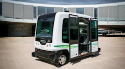 Easymile&rsquo;s EZ10 is a driverless, electric shuttle that can carry up to 12 people.