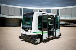 Easymile&rsquo;s EZ10 is a driverless, electric shuttle that can carry up to 12 people.
