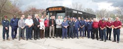 To celebrate this special milestone, representatives from the St. Clair County Transit District, Federal Transit Administration, the City of St. Louis, Cummins and Gillig joined Metro and Bi-State Development (BSD) leadership and employees in Belleville, Illinois on March 30. To celebrate this special milestone, representatives from the St. Clair County Transit District, Federal Transit Administration, the City of St. Louis, Cummins and Gillig joined Metro and Bi-State Development (BSD) leadership and employees in Belleville, Illinois on March 30.