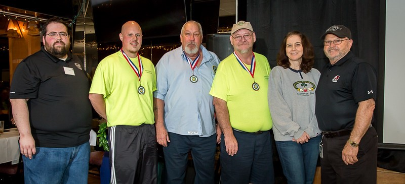 Pictured from left to right: John Duklewski, TAM executive director; First Place Winner Matt Paugh, Garrett County Transit Service; Second Place Winner David Hall, Harford Transit LINK; Third Place Winner James Kisner, Garrett Transit Service; Jeannie Fazio, Maryland Transit Administration; Gary Blazinsky, TAM board president, Harford Transit LINK.