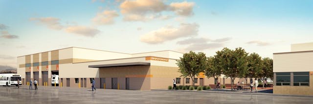 Rendering of the maintenance building.