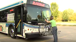 Laketran bus with bike rack.