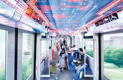 The inner workings of a light rail vehicle. The inner workings of a light rail vehicle.