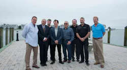2016 Aspire Program awardees left to right: Dave Merrow, president of Heavy Duty Lift & Equipment; Jean Dellamore, president of Stertil-Koni; Phillippe and Joe Palma, of Novaquip; Larry Morgan, with Hoffman Services; John Campbell of Power Washer Sales, Gary Vermeulen, president of Westvac International and Mark Friess with Heavy Lift Systems