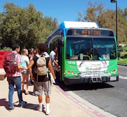 Student riders on Omnitrans bus. Student riders on Omnitrans bus.