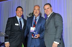 Coalition for Clean Air President & CEO Dr. Joseph Lyou, BYD Heavy Industries Senior Vice President Macy Neshati, and Coalition for Clean Air Board Chair Todd Campbell pose with BYD’s Corporate Leadership Award at the 2017 California Air Quality Awards in Los Angeles on June 9. Coalition for Clean Air President & CEO Dr. Joseph Lyou, BYD Heavy Industries Senior Vice President Macy Neshati, and Coalition for Clean Air Board Chair Todd Campbell pose with BYD’s Corporate Leadership Award at the 2017 California Air Quality Awards in Los Angeles on June 9.