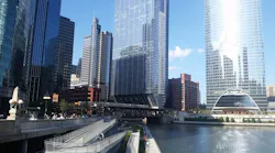 The Chicago Riverwalk was planned as part of the Wacker reconstruction, which was completed in 2012.