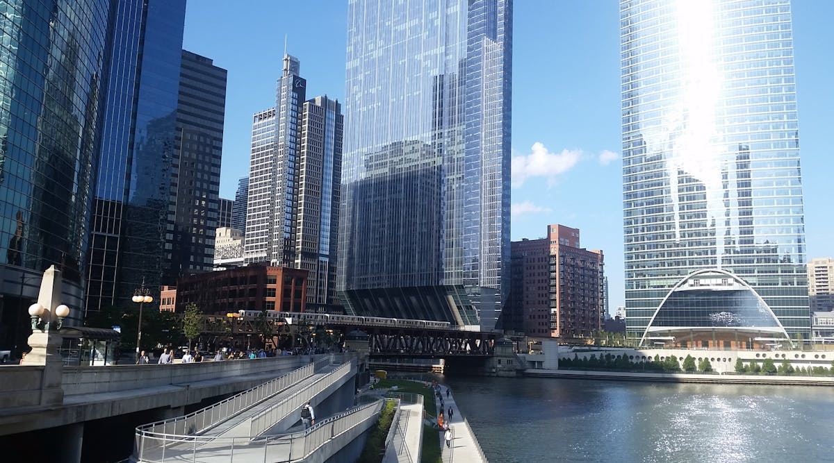 The Chicago Riverwalk was planned as part of the Wacker reconstruction, which was completed in 2012.