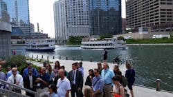 Attendees of Transport Chicago get a tour of the Chicago Riverwalk, which had its grand opening May, 2017. Attendees of Transport Chicago get a tour of the Chicago Riverwalk, which had its grand opening May, 2017.