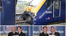 Officers who responded to Plymouth train crash commended.