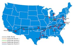 Road rally map. Road rally map.