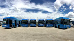 The Electric Blu Bus currently operating Sydney Airport’s shuttle service.