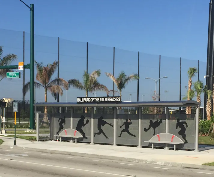 New Palm Tran Bus Shelters Provide Comfort And Convenience At Ballpark 